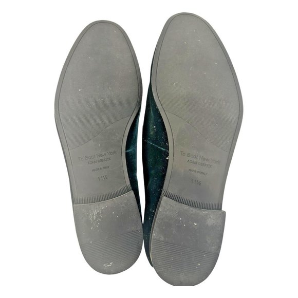 TO BOOT NEW YORK Size 11.5 Loafer Adam Derrick GREEN Velvet Shoe Holiday Formal main image 7